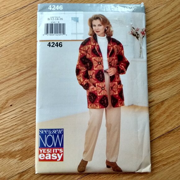 Fleece Jacket and Tapered Pants Sewing Pattern Size 12-16 4246 UNCUT - Picture 1 of 8